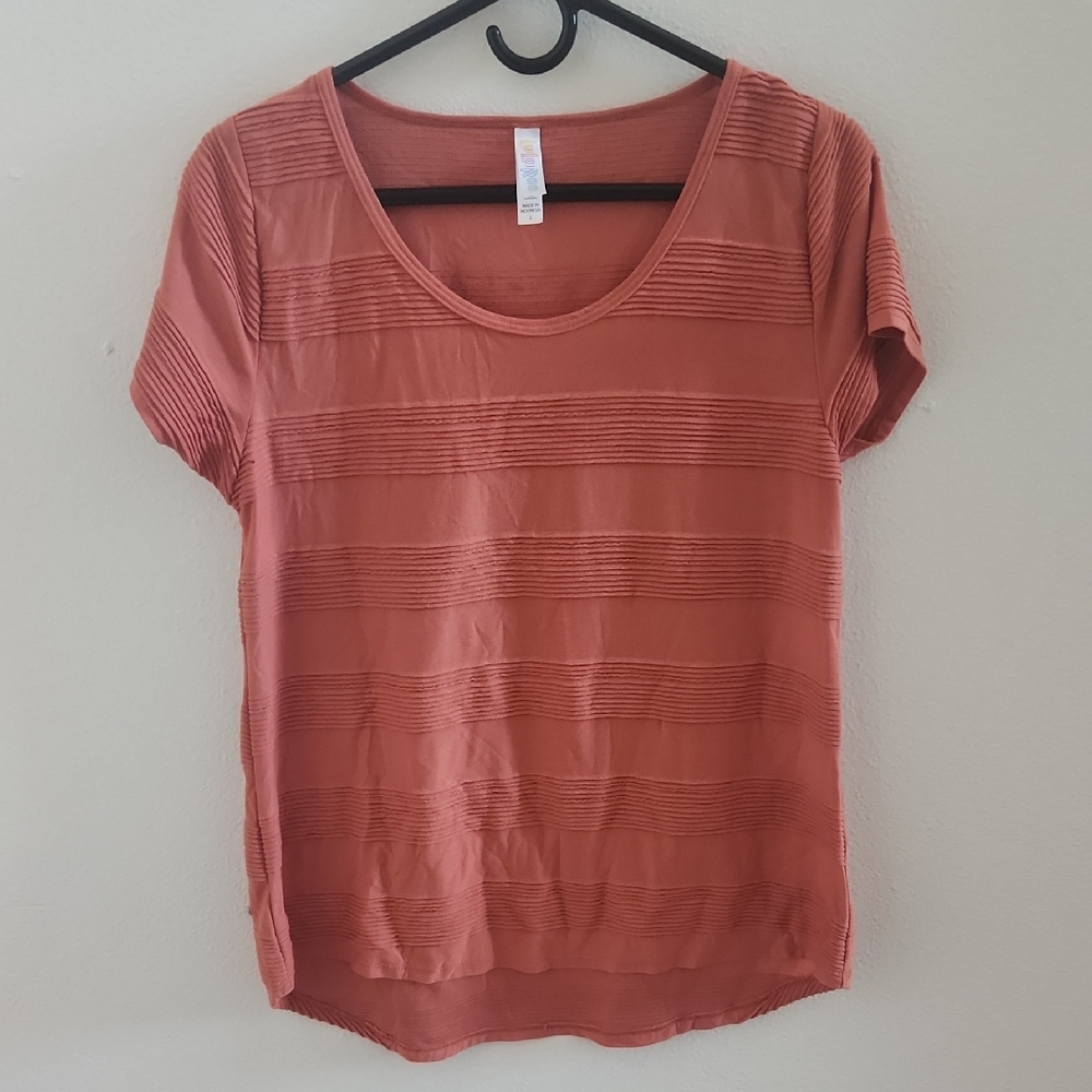 LuLaRoe Terracotta Short Sleeve Textured Tee